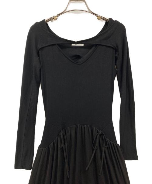 darich（ダーリッチ）Darich (ダーリッチ) エッジデザインカットロングワンピース ブラック サイズ:Freeの古着・服飾アイテム