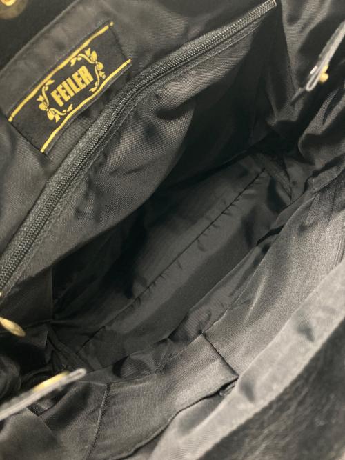 FEILER（フェイラー）FEILER (フェイラー) キルティングレザートートバッグ ブラックの古着・服飾アイテム