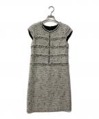 ANAYIアナイ）の古着「スラブツイードフリンジワンピース」｜ホワイト
