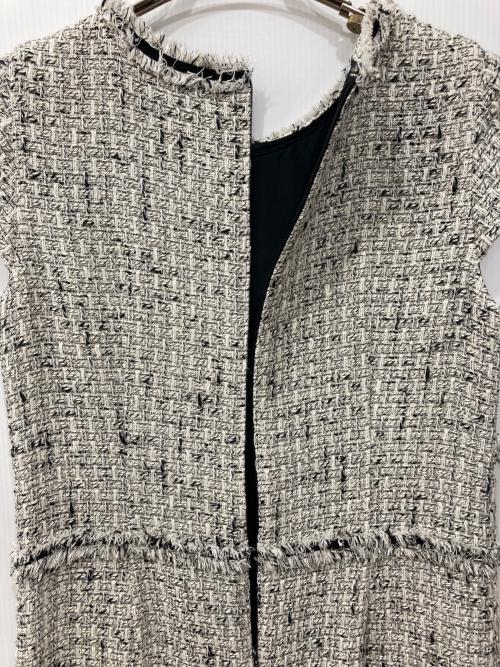 ANAYI（アナイ）ANAYI (アナイ) スラブツイードフリンジワンピース ホワイト サイズ:38の古着・服飾アイテム