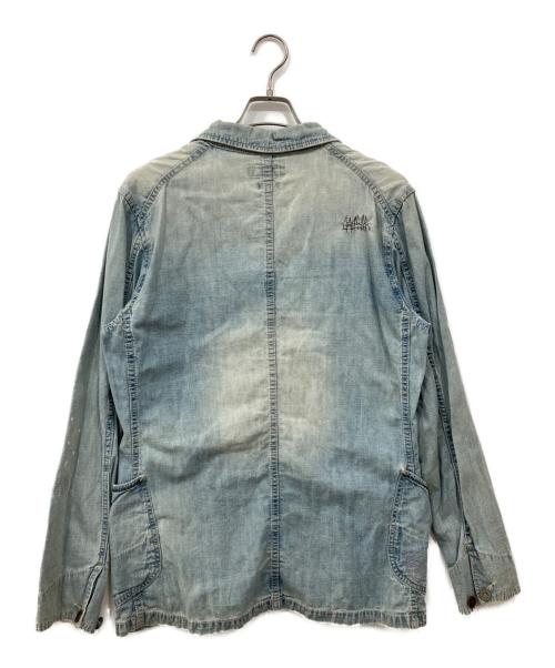 ku（クウ）ku (クウ) ビーズカバーオール インディゴ サイズ:Lの古着・服飾アイテム