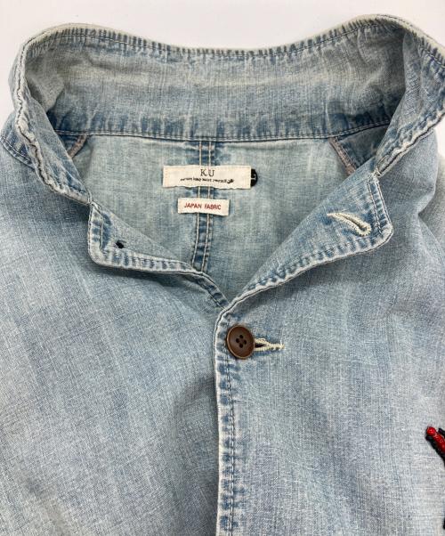 ku（クウ）ku (クウ) ビーズカバーオール インディゴ サイズ:Lの古着・服飾アイテム