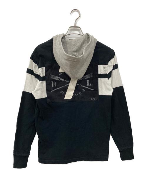POLO RALPH LAUREN（ポロ・ラルフローレン）POLO RALPH LAUREN (ポロ・ラルフローレン) フーデッドラガーシャツ ブラック×ホワイト サイズ:Sの古着・服飾アイテム