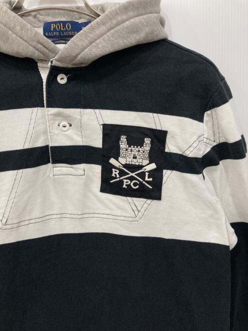 POLO RALPH LAUREN（ポロ・ラルフローレン）POLO RALPH LAUREN (ポロ・ラルフローレン) フーデッドラガーシャツ ブラック×ホワイト サイズ:Sの古着・服飾アイテム