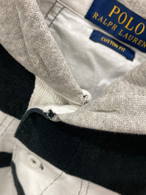 POLO RALPH LAUREN（ポロ・ラルフローレン）POLO RALPH LAUREN (ポロ・ラルフローレン) フーデッドラガーシャツ ブラック×ホワイト サイズ:Sの古着・服飾アイテム
