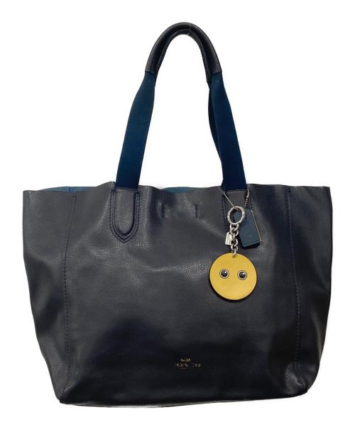 COACH（コーチ）COACH (コーチ) ソフトレザートートバッグ ネイビーの古着・服飾アイテム