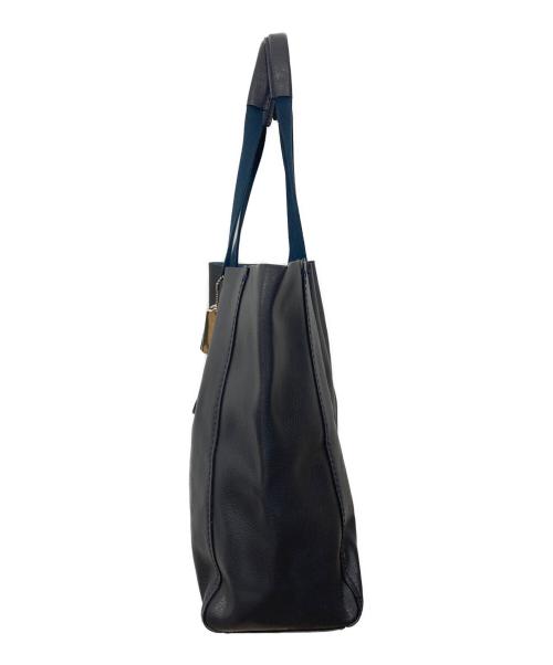 COACH（コーチ）COACH (コーチ) ソフトレザートートバッグ ネイビーの古着・服飾アイテム