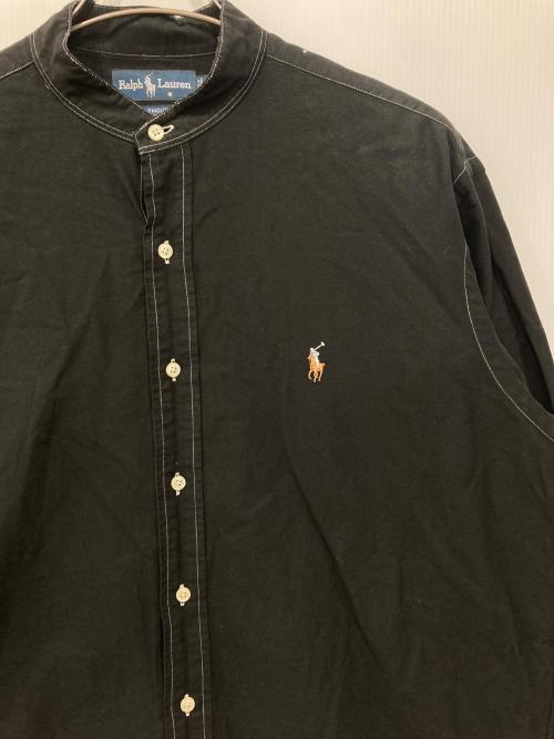 RALPH LAUREN（ラルフローレン）RALPH LAUREN (ラルフローレン) スタンドカラーシャツ ブラック サイズ:16の古着・服飾アイテム