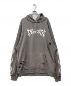 dim moireディムモアール）の古着「クラッシュBiGフーディー」｜グレー