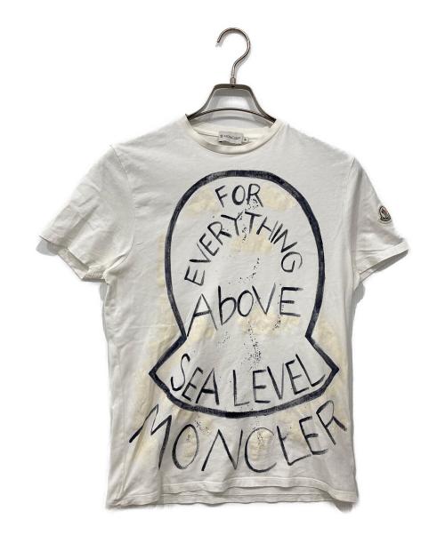 MONCLER（モンクレール）MONCLER (モンクレール) ペイントTシャツ ホワイト サイズ:Mの古着・服飾アイテム
