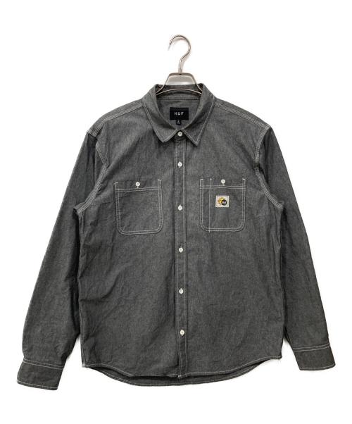HUF（ハフ）HUF (ハフ) シャンブレーシャツ グレー サイズ:Mの古着・服飾アイテム