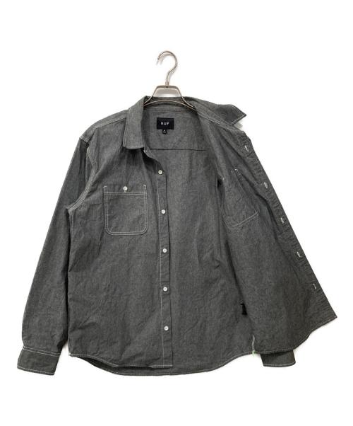 HUF（ハフ）HUF (ハフ) シャンブレーシャツ グレー サイズ:Mの古着・服飾アイテム