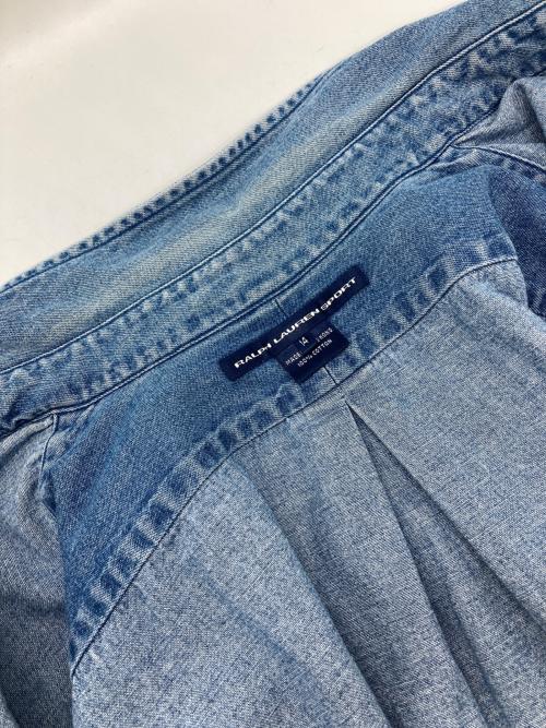 RALPH LAUREN SPORT（ラルフローレン スポーツ）RALPH LAUREN SPORT (ラルフローレン スポーツ) デニムボタンダウンシャツ インディゴ サイズ:14の古着・服飾アイテム