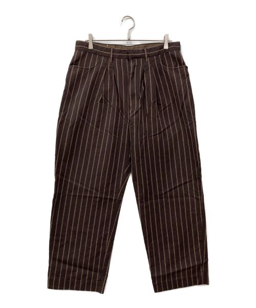 FARAH（ファーラー）FARAH (ファーラー) ストライプパンツ ブラウン サイズ:W34の古着・服飾アイテム