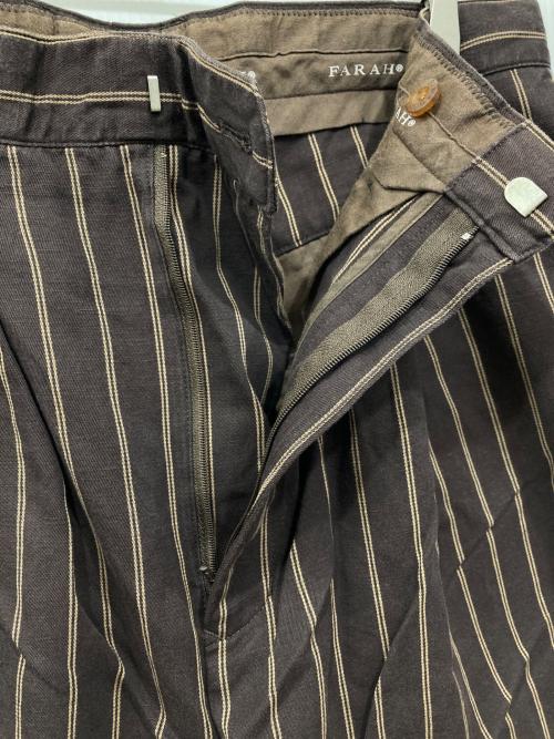 FARAH（ファーラー）FARAH (ファーラー) ストライプパンツ ブラウン サイズ:W34の古着・服飾アイテム