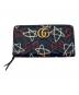 GUCCI（グッチ）の古着「GGマーモント ゴースト ラウンドファスナーウォレット」｜ネイビー