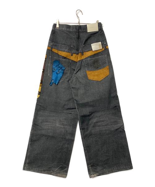CAMPHOR WOOD（カンファーウッド）CAMPHOR WOOD (カンファーウッド) カウボーイプリントデニムパンツ インディゴ サイズ:Mの古着・服飾アイテム
