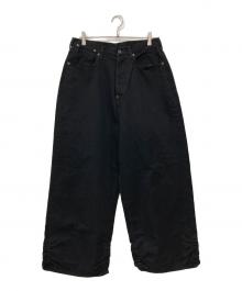 refomed（リフォメッド）の古着「フレッシュマンデニムワイドパンツ」｜ブラック