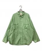 refomedリフォメッド）の古着「リストパッチワイドシャツ」｜グリーン