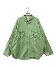 refomed（リフォメッド）の古着「リストパッチワイドシャツ」｜グリーン