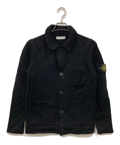 STONE ISLAND（ストーンアイランド）STONE ISLAND (ストーンアイランド) ウールニットジャケット ブラック サイズ:Sの古着・服飾アイテム