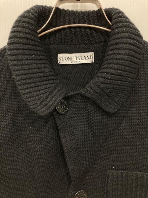 STONE ISLAND（ストーンアイランド）STONE ISLAND (ストーンアイランド) ウールニットジャケット ブラック サイズ:Sの古着・服飾アイテム