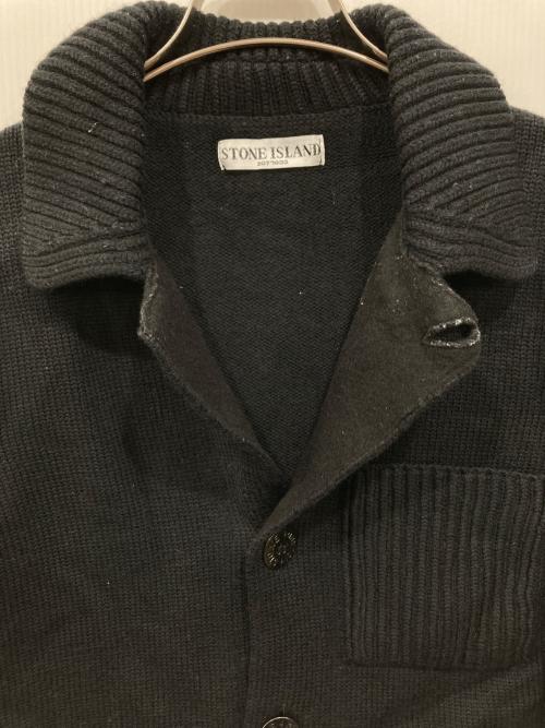 STONE ISLAND（ストーンアイランド）STONE ISLAND (ストーンアイランド) ウールニットジャケット ブラック サイズ:Sの古着・服飾アイテム