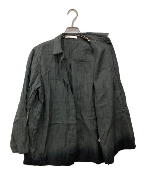 evam eva（エヴァムエヴァ）evam eva (エヴァムエヴァ) リネングラデーションシャツ グレー サイズ:Mの古着・服飾アイテム