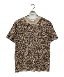 Saint Laurent Paris（サンローランパリ）の古着「ダメージ加工 レオパードTシャツ」｜ベージュ