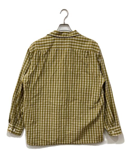 BEAMS PLUS（ビームスプラス）BEAMS PLUS (ビームスプラス) Open Collar 80/2 Madrasシャツ カーキ サイズ:Mの古着・服飾アイテム