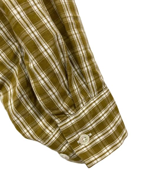 BEAMS PLUS（ビームスプラス）BEAMS PLUS (ビームスプラス) Open Collar 80/2 Madrasシャツ カーキ サイズ:Mの古着・服飾アイテム