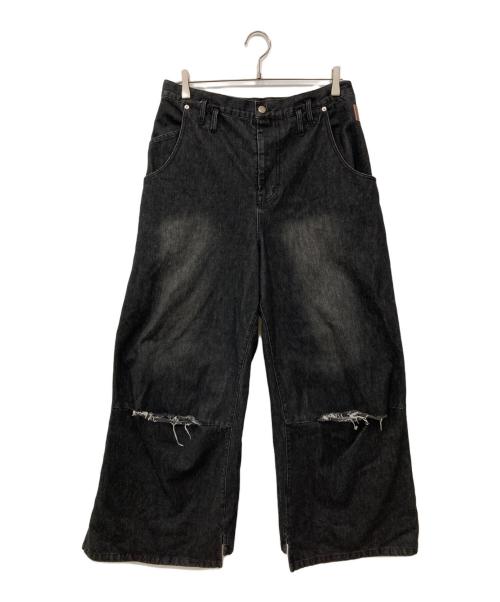 Knuth Marf（クヌースマーフ）Knuth Marf (クヌースマーフ) リップドバギーデニムパンツ グレー サイズ:XSの古着・服飾アイテム