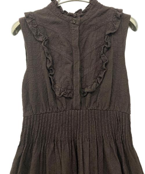 HER LIP TO（ハーリップトゥ）Her lip to (ハーリップトゥ) ノースリーブワンピース ブラウン サイズ:Mの古着・服飾アイテム