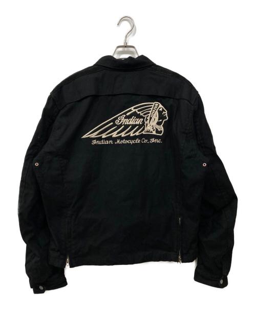 INDIAN MOTORCYCLE（インディアンモーターサイクル）INDIAN MOTORCYCLE (インディアンモーターサイクル) 刺繍ジャケット ブラック サイズ:LLWの古着・服飾アイテム