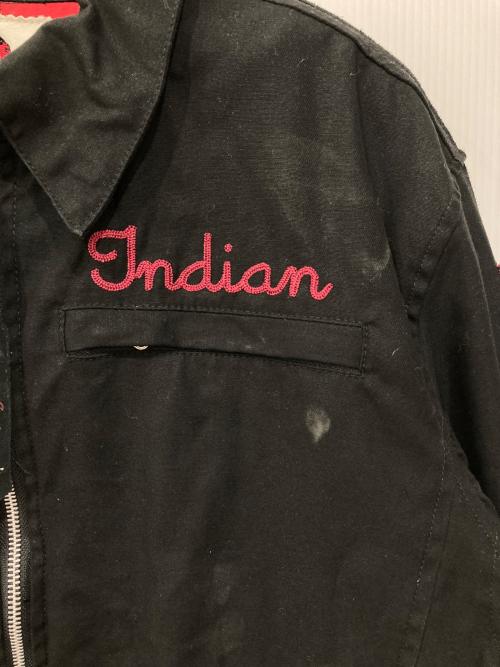 INDIAN MOTORCYCLE（インディアンモーターサイクル）INDIAN MOTORCYCLE (インディアンモーターサイクル) 刺繍ジャケット ブラック サイズ:LLWの古着・服飾アイテム