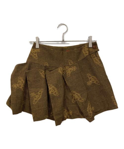 Vivienne Westwood RED LABEL（ヴィヴィアンウエストウッドレッドレーベル）Vivienne Westwood RED LABEL (ヴィヴィアンウエストウッドレッドレーベル) オーブ柄変形スカート ベージュ サイズ:1の古着・服飾アイテム