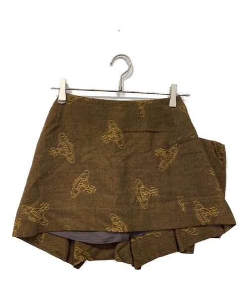 Vivienne Westwood RED LABEL（ヴィヴィアンウエストウッドレッドレーベル）Vivienne Westwood RED LABEL (ヴィヴィアンウエストウッドレッドレーベル) オーブ柄変形スカート ベージュ サイズ:1の古着・服飾アイテム