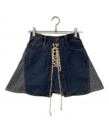 Hysteric Glamour（ヒステリックグラマー）の古着「レースアップデニムミニスカート」｜インディゴ
