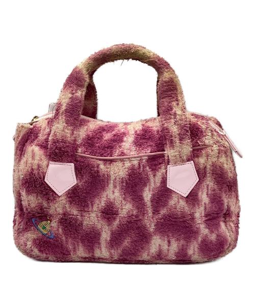 Vivienne Westwood（ヴィヴィアンウエストウッド）Vivienne Westwood (ヴィヴィアンウエストウッド) パイル地ハンドバッグ ピンクの古着・服飾アイテム