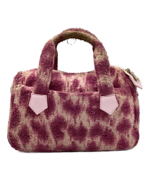 Vivienne Westwood（ヴィヴィアンウエストウッド）Vivienne Westwood (ヴィヴィアンウエストウッド) パイル地ハンドバッグ ピンクの古着・服飾アイテム