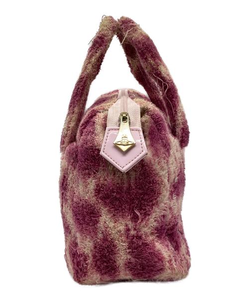 Vivienne Westwood（ヴィヴィアンウエストウッド）Vivienne Westwood (ヴィヴィアンウエストウッド) パイル地ハンドバッグ ピンクの古着・服飾アイテム
