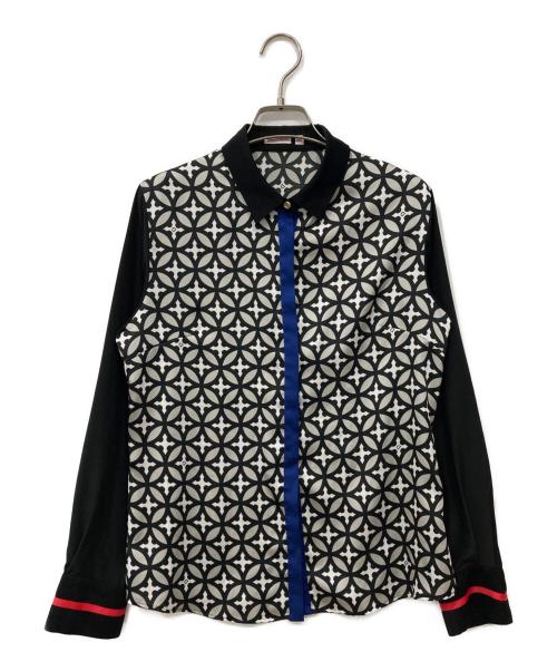DRESSTERIOR（ドレステリア）DRESSTERIOR (ドレステリア) オーバーラップサークルシャツ ブラック×ホワイト サイズ:38の古着・服飾アイテム