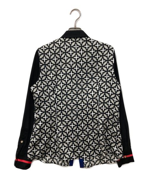 DRESSTERIOR（ドレステリア）DRESSTERIOR (ドレステリア) オーバーラップサークルシャツ ブラック×ホワイト サイズ:38の古着・服飾アイテム