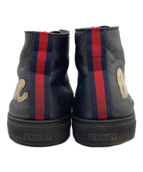 GUCCI（グッチ）GUCCI (グッチ) ハイカットスニーカー ブラック サイズ: 8 1/2の古着・服飾アイテム