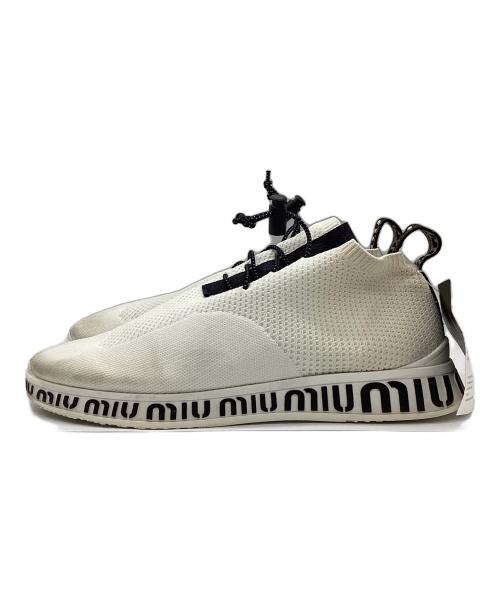 MIU MIU（ミュウミュウ）MIU MIU (ミュウミュウ) メッシュ ソックス スニーカー ホワイト サイズ:37.5の古着・服飾アイテム