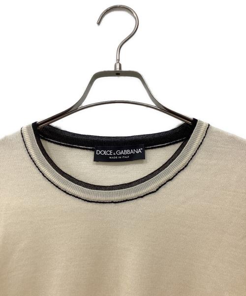 DOLCE & GABBANA（ドルチェ＆ガッバーナ）DOLCE & GABBANA (ドルチェ＆ガッバーナ) カシミヤ半袖ニット アイボリー サイズ:50の古着・服飾アイテム