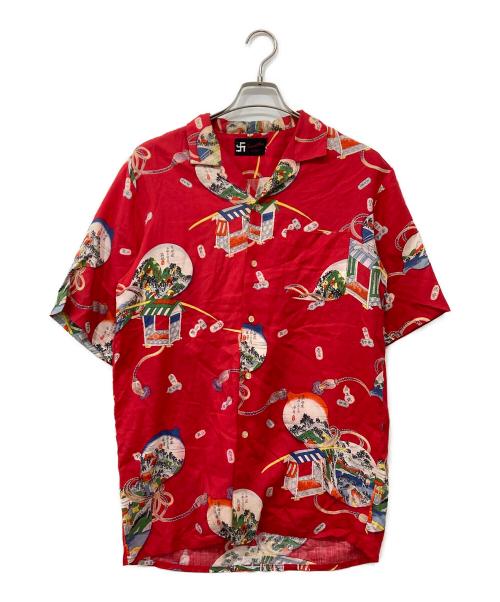 Swastika（スワスティカ）Swastika (スワスティカ) オープンカラーシャツ レッド サイズ:Lの古着・服飾アイテム