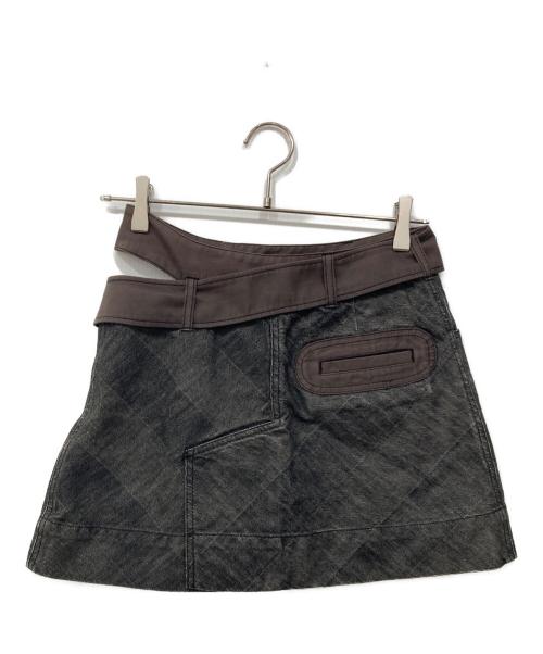 Vivienne Westwood RED LABEL（ヴィヴィアンウエストウッドレッドレーベル）Vivienne Westwood RED LABEL (ヴィヴィアンウエストウッドレッドレーベル) デニムミニスカート グレー×ブラウン サイズ:1の古着・服飾アイテム