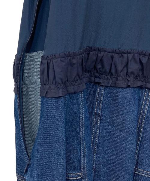3.1 phillip lim（スリーワンフィリップリム）3.1 phillip lim (スリーワンフィリップリム) デニムコンボ フレンチテリードレス グレー×インディゴの古着・服飾アイテム