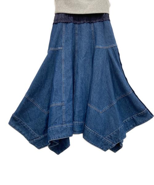 3.1 phillip lim（スリーワンフィリップリム）3.1 phillip lim (スリーワンフィリップリム) デニムコンボ フレンチテリードレス グレー×インディゴの古着・服飾アイテム